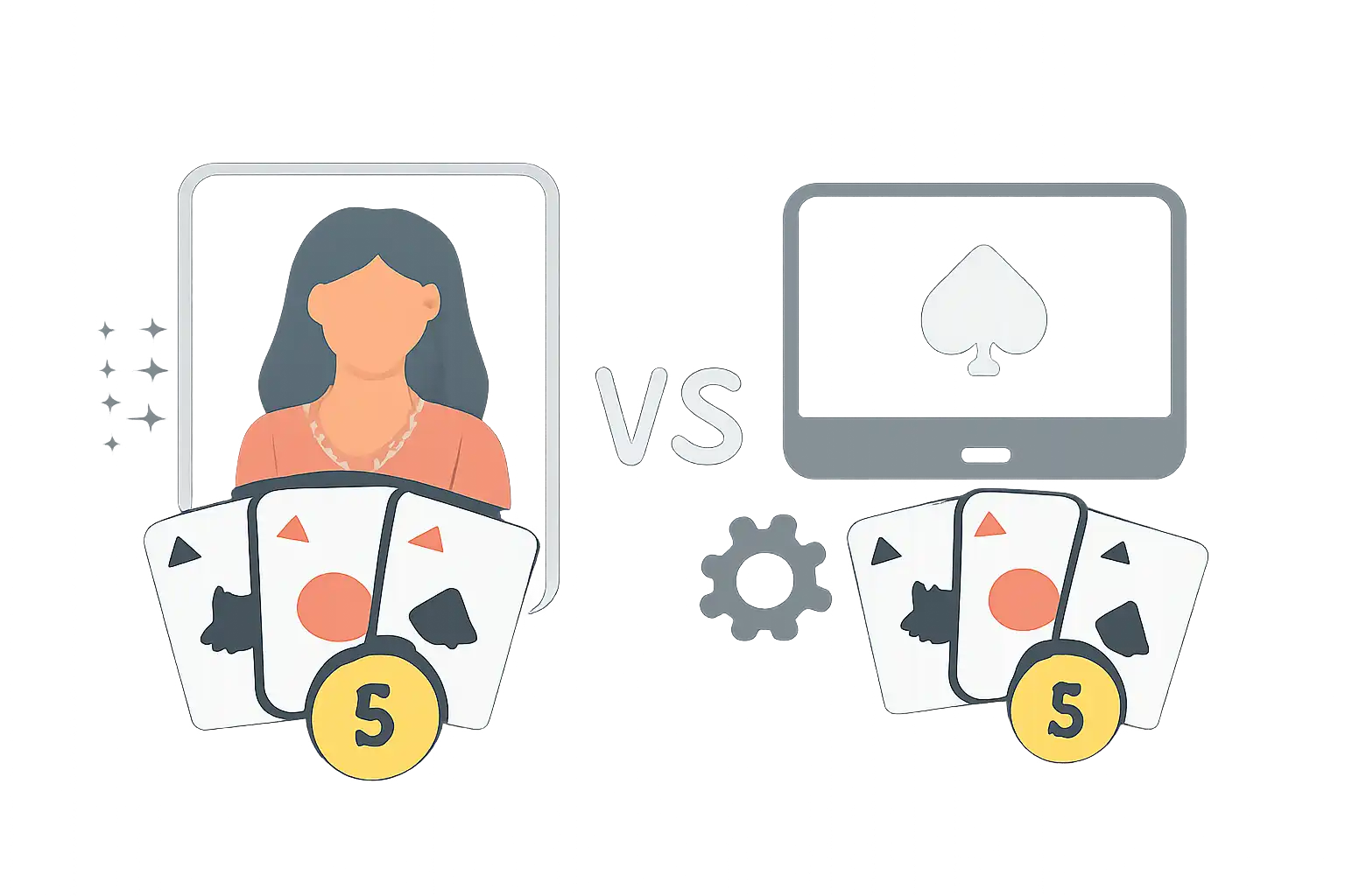 Hero illustration: Live Dealer vs RNG Teen Patti Real Cash Tables