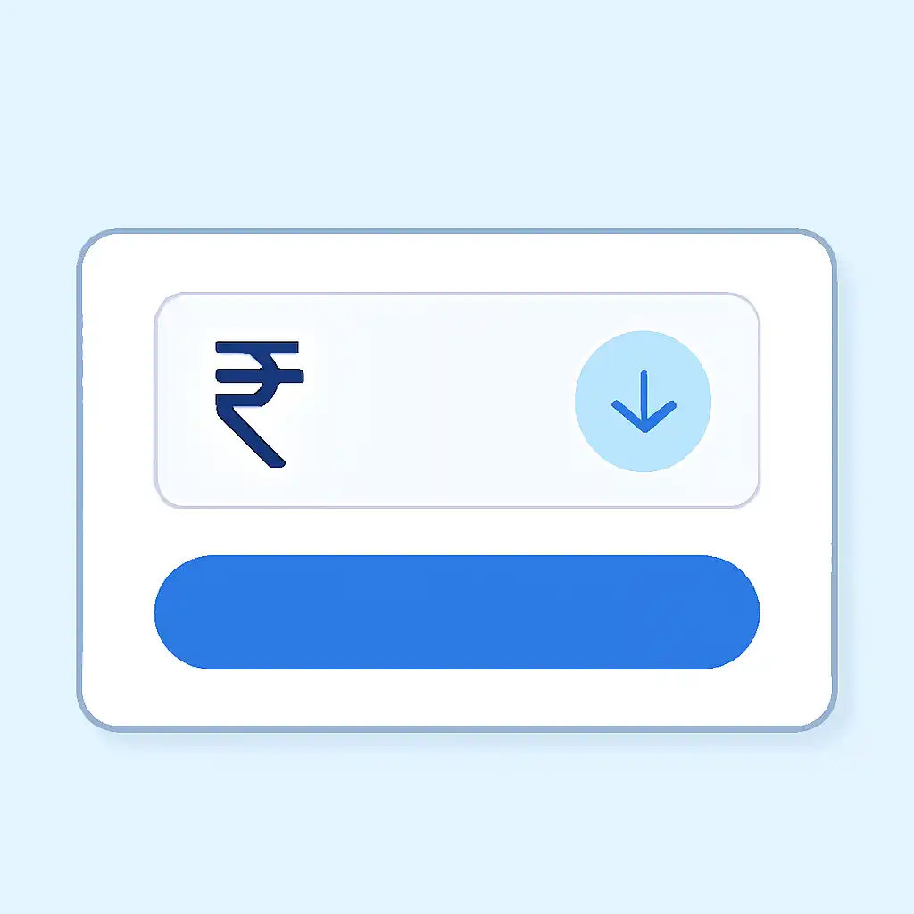 Close-up of button or form field for upi deposits