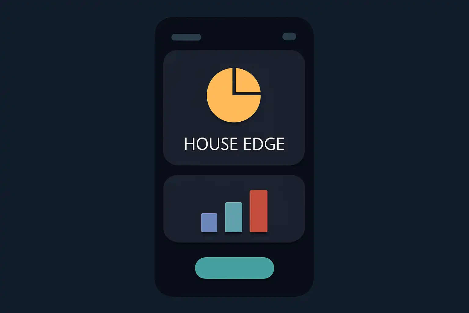 Detail screen: house edge, mobile-first UI mockup, dark theme