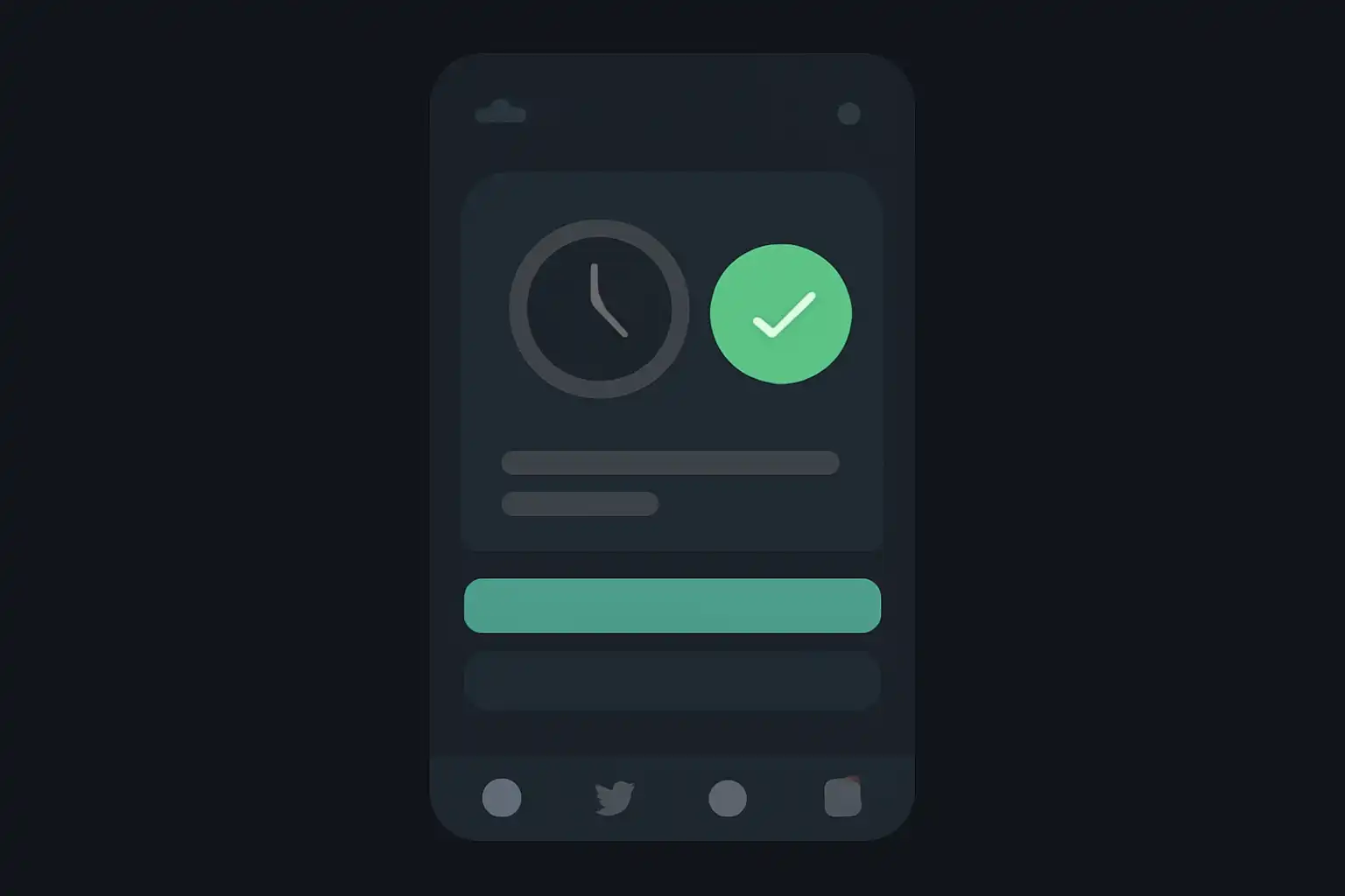 Detail screen: payout timings, mobile-first UI mockup, dark theme