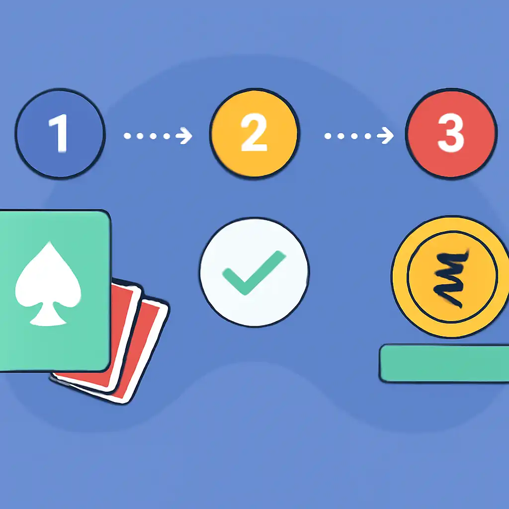 Annotated step diagram: scoring explained process with numbered callouts, Teen Patti Real Cash