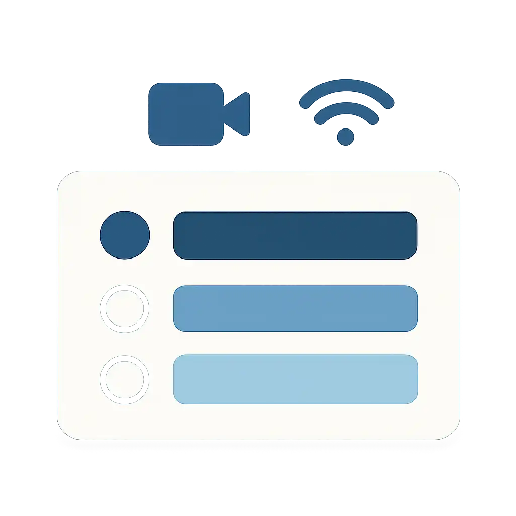 Close-up of button or form field for streaming quality