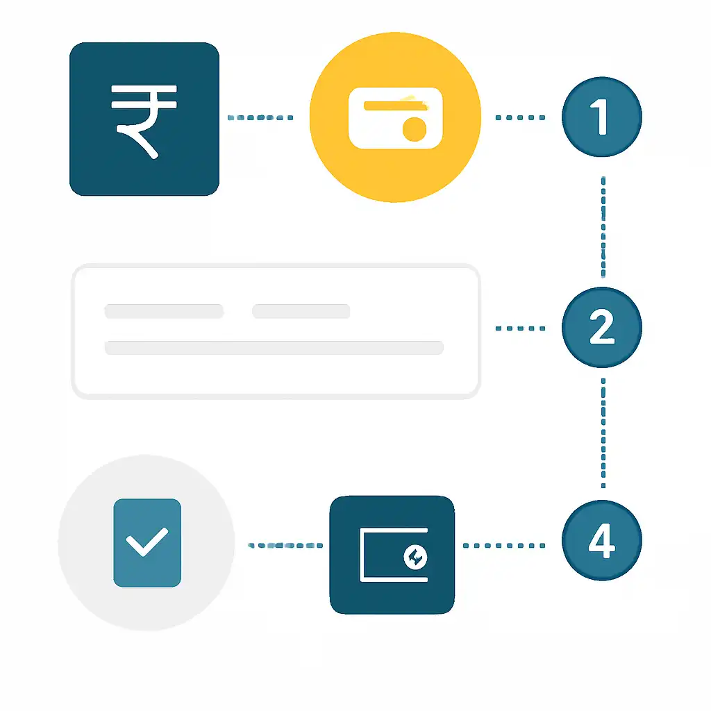 Annotated step diagram: withdrawal limits process with numbered callouts