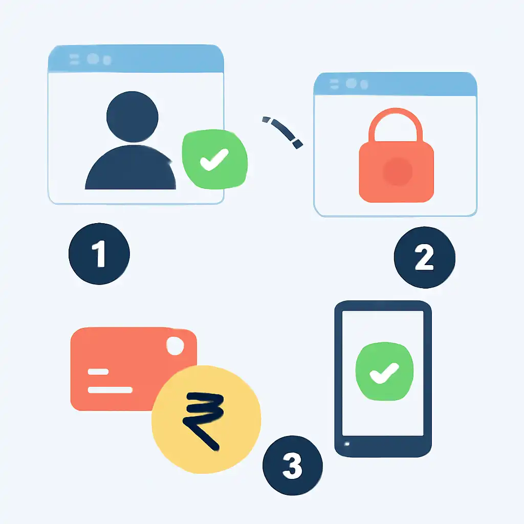 Annotated step diagram: rtp explained process with numbered callouts